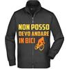 Vestin Felpa Unisex Full Zip - Non Posso Devo Andare in Bici - Super vestibilità Top qualità (IT, Testo, XL, Regular, Regular, Nero)