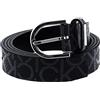 Calvin Klein Cintura Donna Ck Must Round Belt 2.5 cm Mono Cintura in Pelle Sintetica, Marrone (Brown Mono), 90 cm
