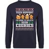 Unibly Tech Support I?m Here to Delete Your Cookies - Maglione natalizio, blu navy, 3XL