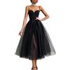 Tomwell Donna Vestito Lunghe Senza Schienale Scollo a V Vita Alta Senza Maniche Avvolgere Damigella d' Onore Formale Maxi Abito da Sera Matrimonio Banchetto A Nero XL