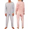 mapom Pigiama Intero Sanitario Uomo Donna Tutone Zip Posteriore Anziani DEGENTI RSA Non Autosufficienti 100% Cotone (Rosa, M)