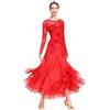 zhngqnger Abiti da ballo for sala da ballo Valzer Foxtrot da donna Abiti da competizione Standard nazionale for l'abbigliamento da ballo Waltz Tango Dance Performance Grande altalena ( Color : Red , Size : XXL