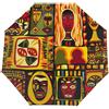 Mexpekil Ombrello compatto stile africano etnico da viaggio forte antivento pieghevole automatico protezione UV sole pioggia ombrelli