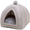 ADUODAO Cuccia per gatti a forma di tana cuccia per cani piccola | 33*33*36cm,nido portatile per animali, con cuscino, rimovibile e lavabile, interno, domestici con tappetino