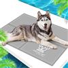 Pawtasy Tappetino Refrigerante per Cani e Gatti Tappeto Rinfrescante in Gel Non Tossico Materassino Raffreddamento per Animali Perfetto per Cani e Gatti in Estate XXL 120 x 80 cm Grigio