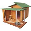 ORIGINAL LEGNO - Cuccia in Legno con veranda per Cani da Esterno Tendina Omaggio MADE IN ITALY mod. Alpi D - Pastore 102x146xH95