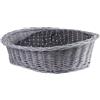 e-wicker24 Alles aus Weide e-wicker24 Tutto in vimini - Cesta per cani e gatti in vimini per cane e gatto, cuscino incluso, cestino per animali domestici intrecciato, cestino per gatti (Grigio_Nero, 75x57 H24)