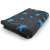Topmast Letti Grassi, Tappetino per Cani Antiscivolo 150x100 cm, Stars, Antracite e Blu, Lavabile in lavatrice, per Cani e Cuccioli (Large)