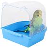 Sertay Bagno per Uccelli, 13.8 * 13.4 * 14cm Vasca da Bagno per Pappagalli, Accessori Per Gabbia per Uccelli da Bagno per Pappagalli, Per Gatti, Fringuelli, Pappagallini, Funghi Bianchi(Blu)