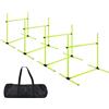 Suusolny Set di 4 ostacoli per cani, attrezzature per agility, Slalom, regolabile in altezza, per allenamento Slalom, set di aste da allenamento, 104 x 70 x 101 cm, colore: verde