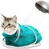 Catcan Borsa da doccia in rete traspirante, antigraffio, regolabile, per tagliare le unghie e fare il bagno, in morbido poliestere (bianco-verde)
