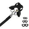 BAOFUYA Set di Imbracatura e Guinzaglio per Criceti, Porcellini d'India, Iguana, Furetto, Design a Strisce, Gilet Senza Trazione, Nero