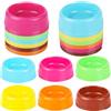 DISWALE 18 ciotole in plastica per animali domestici, riutilizzabili, per cani e gatti, colore caramella, per feste di compleanno per cani, arancioni, rosa, verde, marrone, blu, giallo