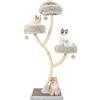 GYMAX Tiragraffi per Gatti, 59 x 59 x 178 cm, Sisal, Ideale per Gatti Grandi Adulti (Stile 1 - Grigio)