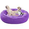 ping bu Letto per Cani Rotondo,Cuscino Gatti Letto Donut,Base Impermeabile Antiscivolo Lavabile cuccia per Cani e Gatti,cuccia cane morbida taglia grande,cucce per cani da interno (80cm,Viola)