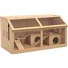 PawHut Gabbia per Criceti Apribile con Piattaforma 85x45x44 cm Color Legno