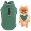 SMALLLEE_LUCKY_STORE Gilet in pile per cuccioli in tinta unita con anello al guinzaglio per cani di piccola taglia, gatto, ragazzo, ragazza, Yorkie, chihuahua, gattino, caldo abbigliamento autunnale e