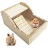 Generico Vasca Da Bagno Per Criceti - Smontabile Con In Legno | Da Bagno Per Criceti | Per Arricchimento Cura Animali Domestici Comfort Casa Gabbia Benessere Igiene