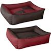 BedDog® 2in1 Max Quattro Marrone/Rosso L, 80x65 cm, Letto per Cane L Fino a XXXL, 8 Colori, Cuscino, Divano, Cestino per Cane