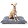 4L Textil Cuccia Cane velluto a coste Cuscino Cane Taglia Grande e Media Cuscino per Cani sfoderabile e lavabile (100x80 cm, Grafite (Strisce))