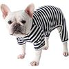 Generic Fat Dog Clothes, pigiama classico a righe, tuta in morbido cotone per cani di piccola e media taglia, carlini, bulldog francesi e gatti, costume intero perfetto per animali domestici