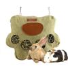 AHUAN 4 Fori Borsa per Fieno Apertura con Cerniera, Porta Fieno per Conigli con Ganci In Metallo per Appartamenti, Pet Paradise Mangiatoia per Conigli(Verde,S)