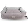 Ligo Buddy Elegance- Lettino Cuccia per cani realizzata in Italia. Cuscino materasso per Cane cuccetta completamente sfoderabile e lavabile in lavatrice. (M/L: 85 X 70 cm, SOFT ROSA/GRIGIO)