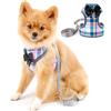 PAIDEFUL Pettorina per Cani di Piccola Taglia a Quadri Vestiti a Quadri Imbracatura per Gatti Gilet a Rete Morbida con Guinzaglio per Camminare Guinzagli per Cuccioli Chihuahua Bassotto Allenamento