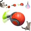 Lyoveu twisty paw 2.0 gioco gatti,Speedy Tail 2.0, Giocattolo interattivo per gatti, Palla giocattolo automatica, Ricaricabile USB, Per di tutte le età (orange)