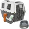 Pet's Market Trasportino Skudo 8 Gatto Cane Rigido con Kit da Viaggio Sacchetti Igienici e 2 Ciotole Casuali in Omaggio Animali Porta Ferro Fessure Conforme Standard Aerei (8+KIT (118x80x88h) + Kit)
