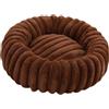 Mateju Cuccia Cane Ciambella, Lettino Gatto Cane Interno in Peluche Morbida Letto Gatto Stile Righe Cuccia per Animali Domestici con Fondo Antiscivolo per Piccolo e Media (Colore caffè,40cm)