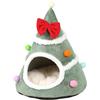 Generico Cuccia per Gatti ad Albero di Natale - Cuccia Calda per Gatti 45x37 cm, con Staccabile, Accogliente Rifugio per Animali Domestici Semi Chiuso | per gattl compatto a forma di albero