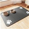Hearda Tappetino Ciotola Cane Assorbente, Tappetino per Cane Cibo Tappetini Sottociotola per Cani Tappetino Antiscivolo Ciotole Gatto Tappetino sotto Ciotola Cani (60x90cm,Grigio Scuro D)