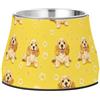 Wudan Simpatico Cocker Spaniel Yellow Dogs Food Bowl con supporto in acciaio inox Pet Dish Bowl per cani a alimentazione lenta amichevole