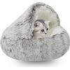 WTZHHK Cuccia Gatto Chiusa Cuccia Pelosa per Gatti Cani Lettino Gatto Cuscino Caldo Rotondo in Morbido Peluche Lavabile Cuccia per Gatto E Cane Interno (Color : Brown, Size : 65CM)