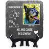 AIGAT Targa commemorativa Quadrata Personalizzabile con Nome, Data e Foto, 10 x 10 cm, con Supporto, per Animali Domestici, Gatti, Cani, Ardesia, Zampe, Tomba - Foto Grande