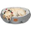Nobleza Cuccia Cane Gatto Interno, Cuscino Rotonda Lavabile per Cani Taglia Piccola, Lettino Ciambella Morbida per Animali, Anti-Scivolo, Lati Rialzati, Grigio, Ø80 x 18 cm