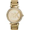 Michael Kors Orologio Parker per donna, Movimento al quarzo a tre lancette con cinturino in acciaio inossidabile o in pelle, <22 m, Tono oro