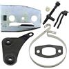 UYTGFO Misura for Husqvarna 50 51 55 Rancher Motosega Parti di Ricambio Bar Piastra Freno Fascia Silenziatore Staffa Guarnizione Tenditore Servizio