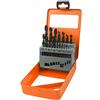 Wokin Set di 19 punte elicoidali per trapano HSS, 1-10 mm, finitura nera, CRvOrange