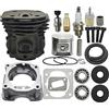 UYTGFO Adatto for motosega Husqvarna 353 346 350 537 25 30 02 Filtro olio carburante Linea Candela Cilindro da 45 mm Pistone Cuscinetto albero motore Kit paraolio