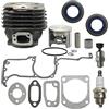 UYTGFO Adatto for motosega HUSQVARNA 61 268 272 272K 272XP BIG BORE NIKASIL PLATED 52MM Cilindro Pistone Anello Guarnizione Olio Kit Valvola