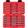 TEKTON SHB91315, Set di chiavi a bussola esagonali lunghe con attacco da 9,5 mm, con custodia, 19 pezzi (1/8-3/8", 3-10 mm)