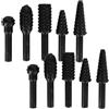 Beufee Bit di perforazione a torsione in legno, 10pcs rotary burr intagliatura intagliato file di rasp set utensile per file di rotazione a forma di legno a forma di speciale