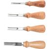 Machify Set di 4 coltelli in acciaio inox con manici in legno, design ergonomico, lame multiple di larghezza, lame di lunga durata