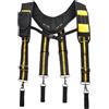 Generic Bretelle regolabili per cintura degli attrezzi, imbracatura da lavoro resistente con cinghie imbottite, supporto posteriore a X, colore nero e giallo, di grado professionale