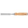 NEO TOOLS Scalpello per legno, scalpello, larghezza lama 10-38 mm, lama in acciaio CrV, manico in legno per comfort, rinforzo d'impatto, anelli in metallo sui manici, affilabile (16 mm)