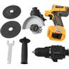 Fuchooky Kit combinato per trapano a cordone e smerigliatore 20 V, set di utensili alimentazione senza pennello 2 su 1 per la lucitura del taglio perfora