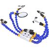 DUIMIMI Helping Hands Kit Stazione di Saldatura 4 Testa Piatta e Cilindriche Lente d'Ingrandimento in Vetro 1/4 Pollice Set Stazione di Saldatura per Manutenzione Elettronica