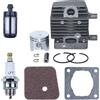 DORFEY Cilindro pistone da 34 mm adatto for s-t-i-h=l FS75 FS80 FS85 HT70 HS80 HS85 KA85 SP81 SP85 HT75 Kit cilindro pistone filtro carburante filtro aria
